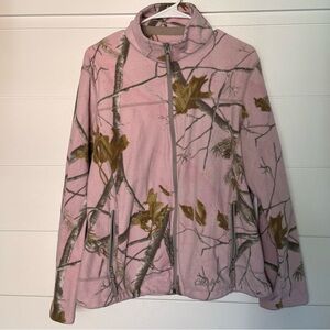 Cabela's Pink and Brown Camouflage Fleece Jacket, Women’s L
